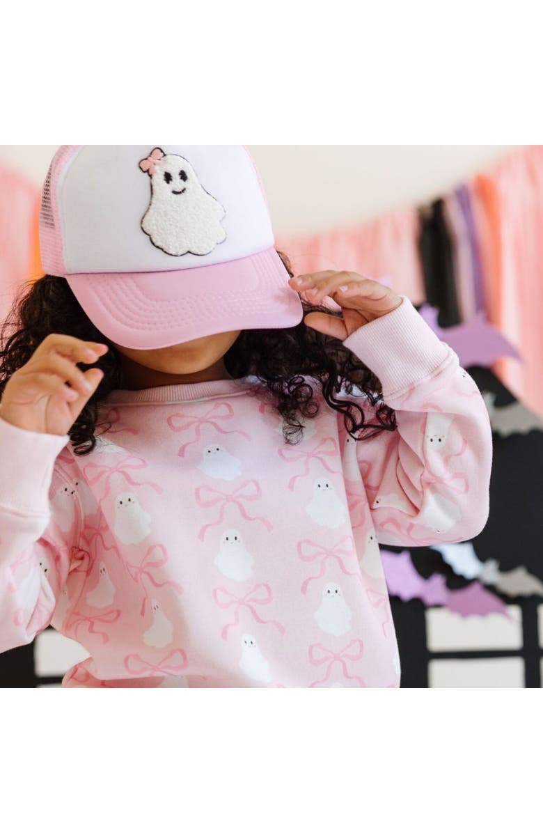 Sweet Wink Girly Ghost Patch Halloween Trucker Hat, Alternate, color, 