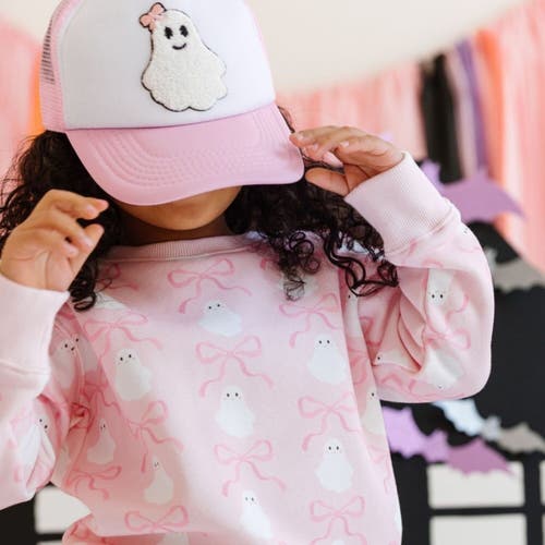 Sweet Wink Girly Ghost Patch Halloween Trucker Hat In Multi