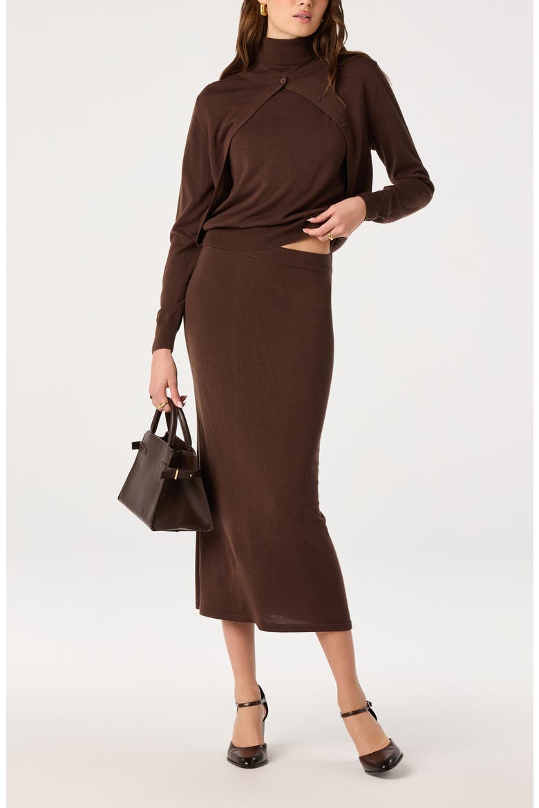 Kelly Mock Neck Sweater, Alternate, color, BROWN