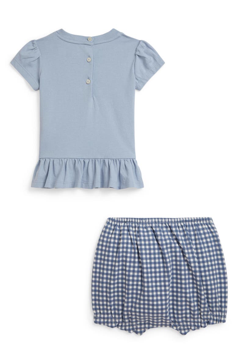 Ralph Lauren Puppy Cotton Graphic T-Shirt & Gingham Shorts Set, Alternate, color,