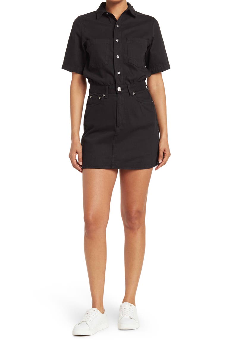 RAG AND BONE All In One Shirt Dress, Main, color, BLACK