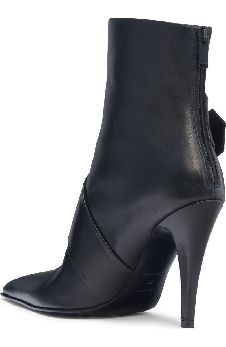 McQueen Heron Pointed Toe Bootie, Alternate, color, Black/ Silver