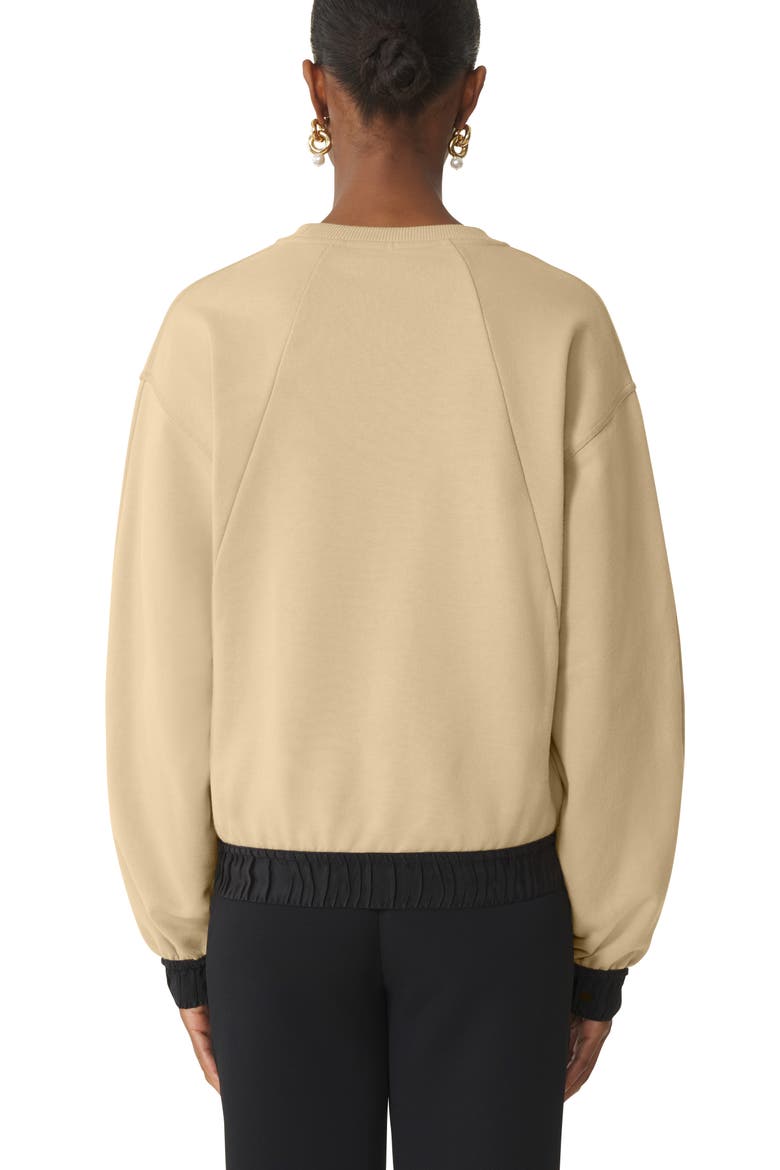 White Lanvin Ribbon Sweatshirt, Alternate, color, Sand