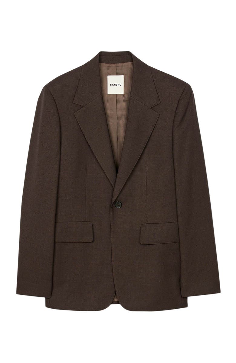 SANDRO Wool suit jacket, Alternate, color, Chocolate