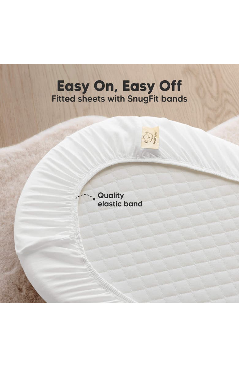 KeaBabies 2-Pack Soothe Fitted Bassinet Sheets, Alternate, color, Soft White