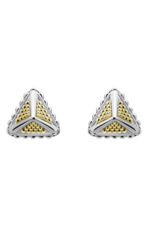 KSL Two-Tone Pyramid Stud Earrings