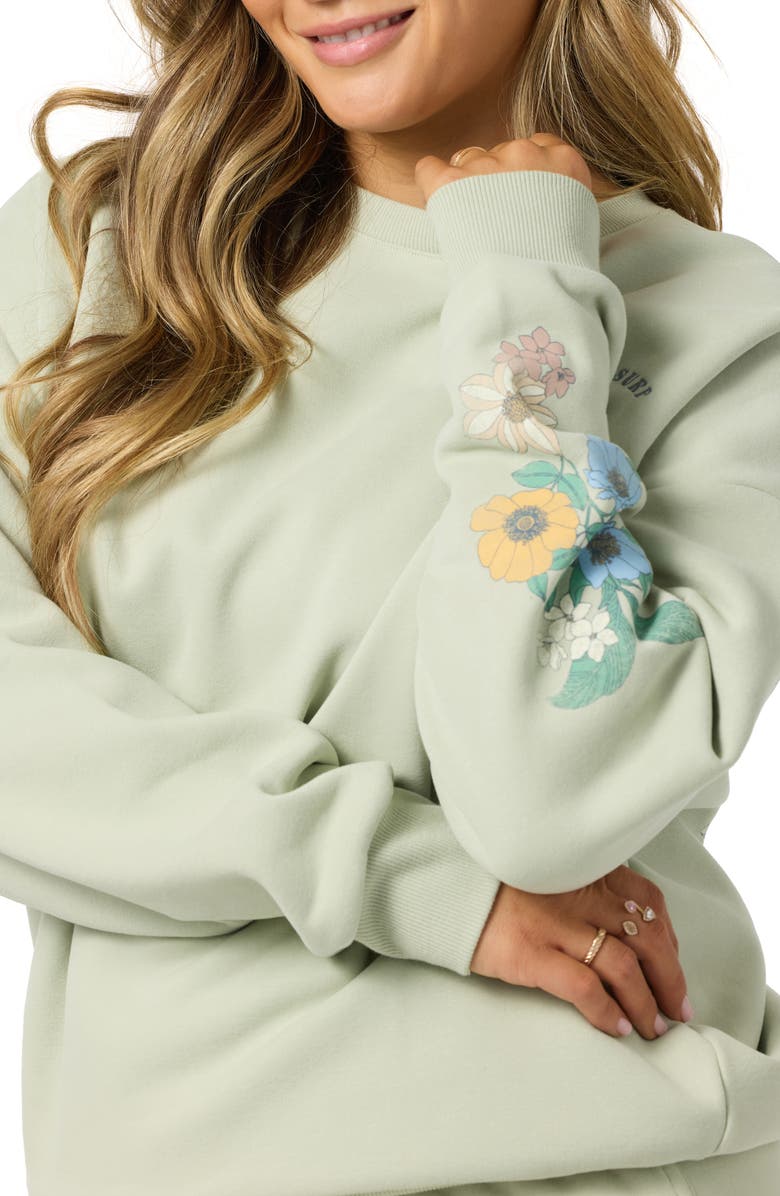 O'Neill Petal Oversize Cotton Blend Crewneck Sweatshirt, Alternate, color, Desert Sage