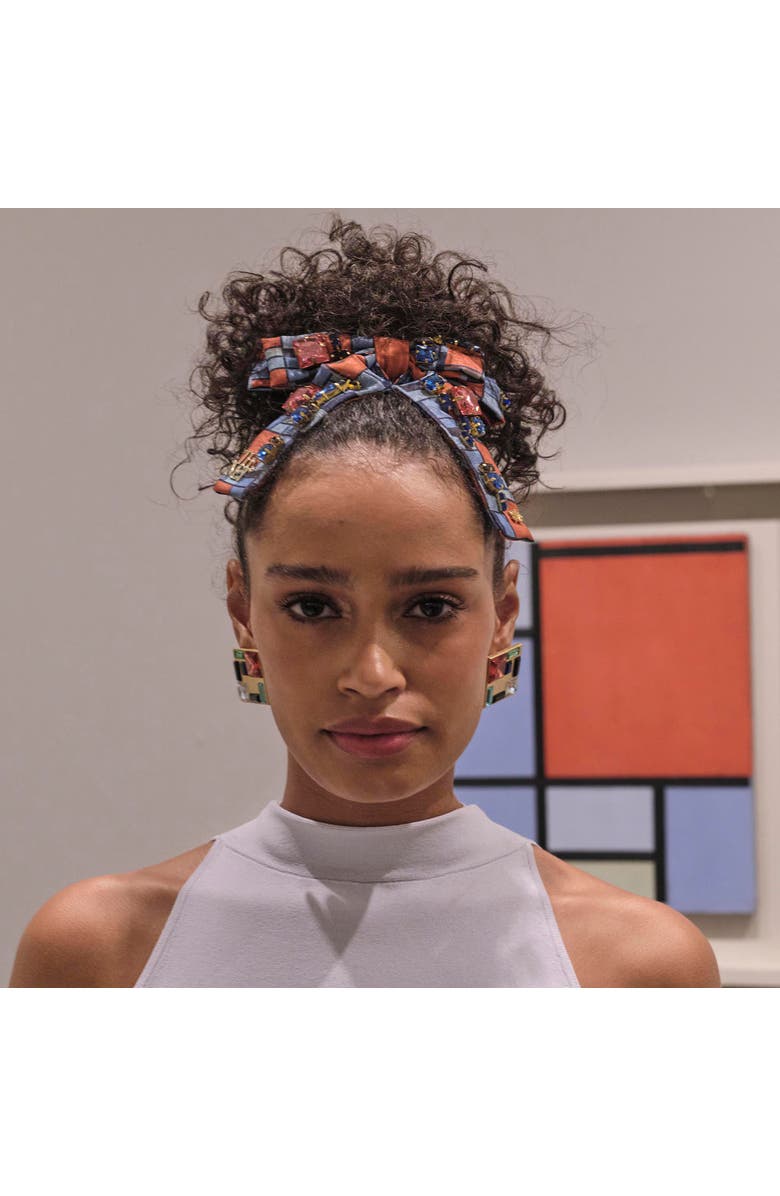 Lele Sadoughi The Met X Lele Antoinette Mondrian Bow Barrette, Alternate, color, Composition 999