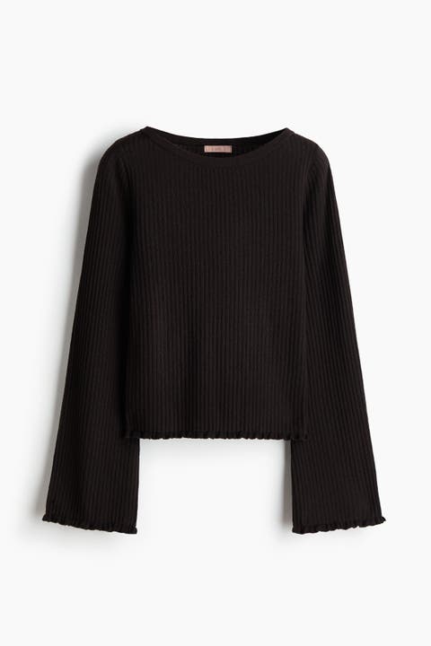 Rib-knit Linen-blend Top