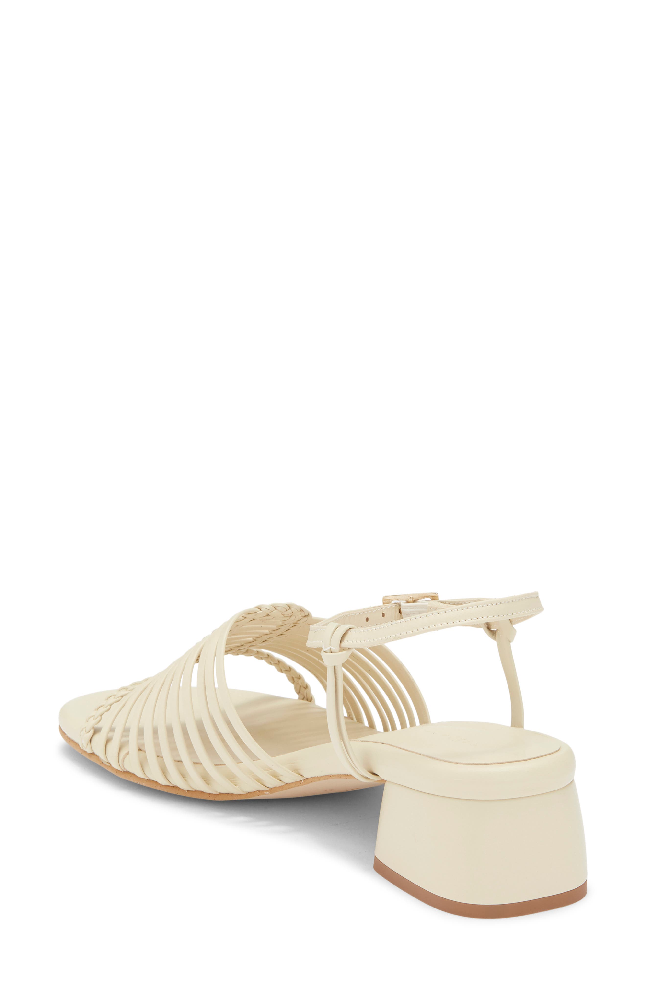 Freda Salvador Judy Woven Block Heel Sandal, Alternate, color, Vanilla Calf