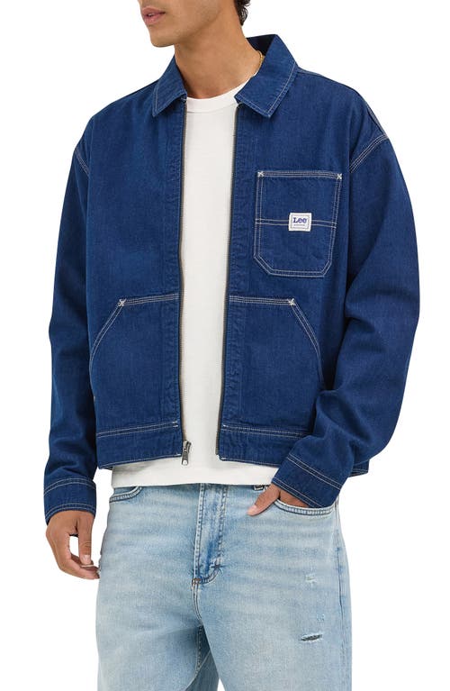Lee Workwear Zip Up Denim Jacket In Rinse