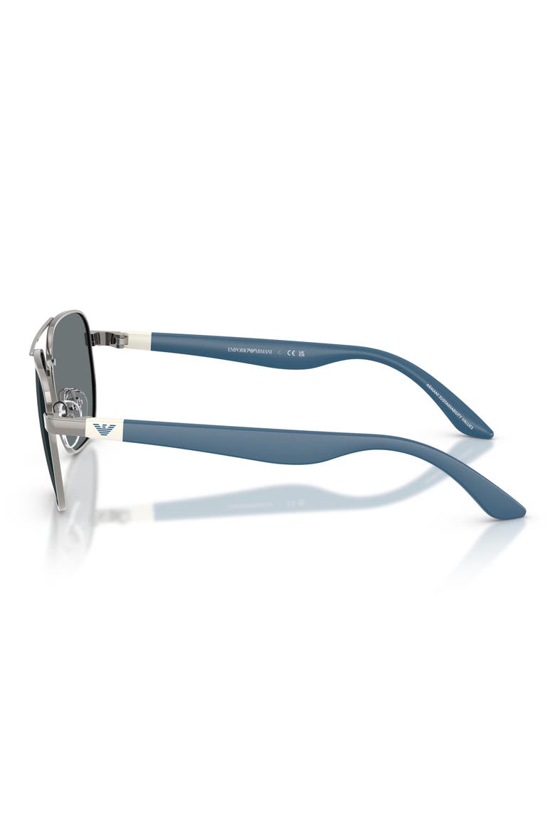 Kids' 51mm Square Sunglasses, Alternate, color, SHINY GUNMETAL / DARK BLUE