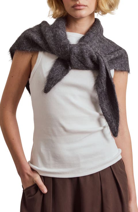 Oversized Alpaca Blend Triangle Scarf