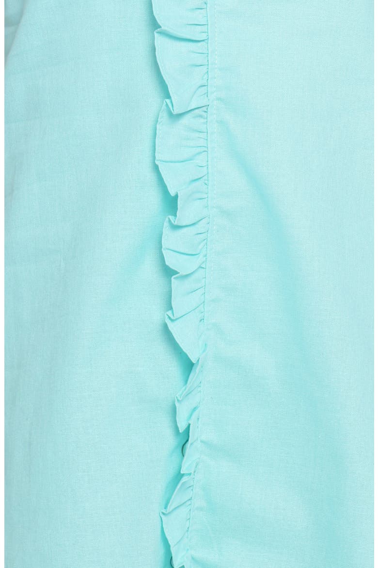 Cassandra Ruffle Sleeveless A-Line Minidress, Alternate, color, AQUA