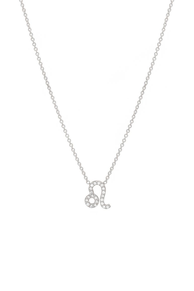 Diamond Zodiac Pendant Necklace, Main, color, 14K WHITE GOLD - LEO