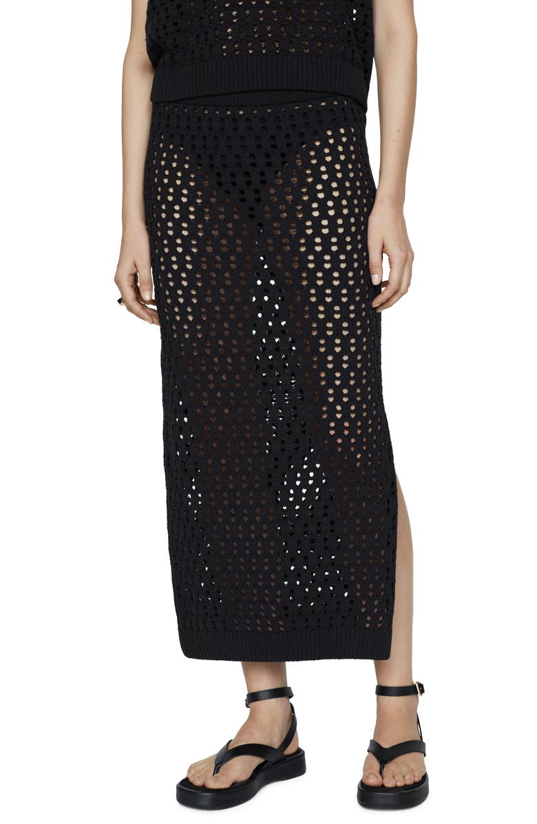 MANGO Open Stitch Knit Midi Skirt, Main, color, 