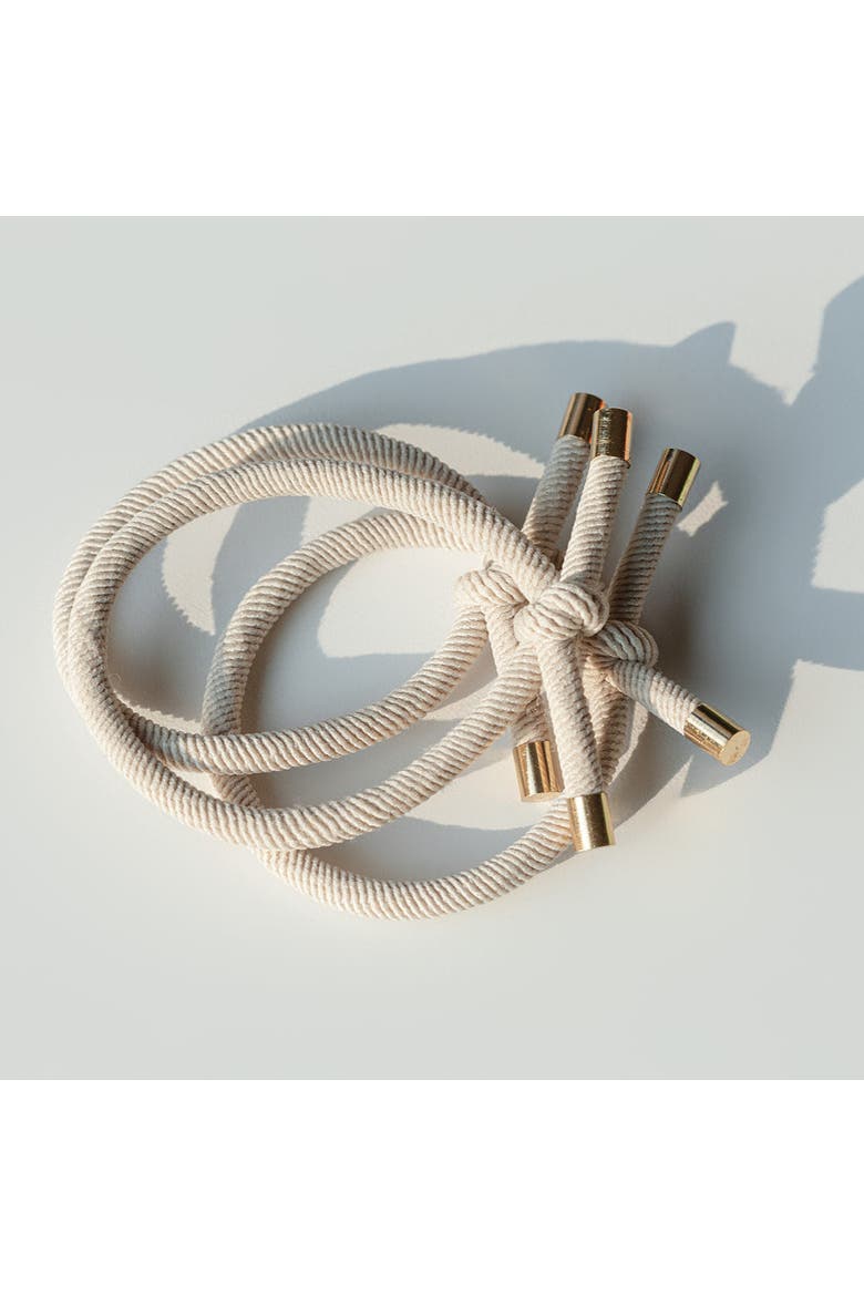 Knotty Girl Hair Tie - White - Set of 3, Main, color, Beige