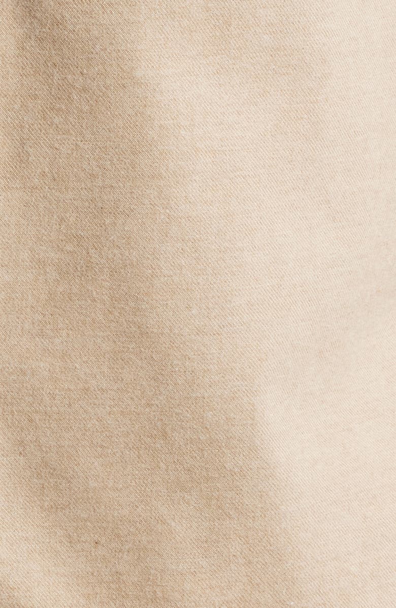 Aurélien Slim Fit Camp Collar Cotton & Cashmere Flannel Button-Up Shirt, Alternate, color, Beige