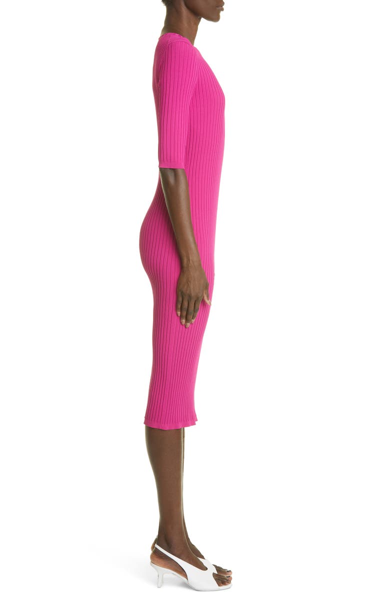 St. John Collection Ribbed Jersey Midi Sweater Dress, Alternate, color, 