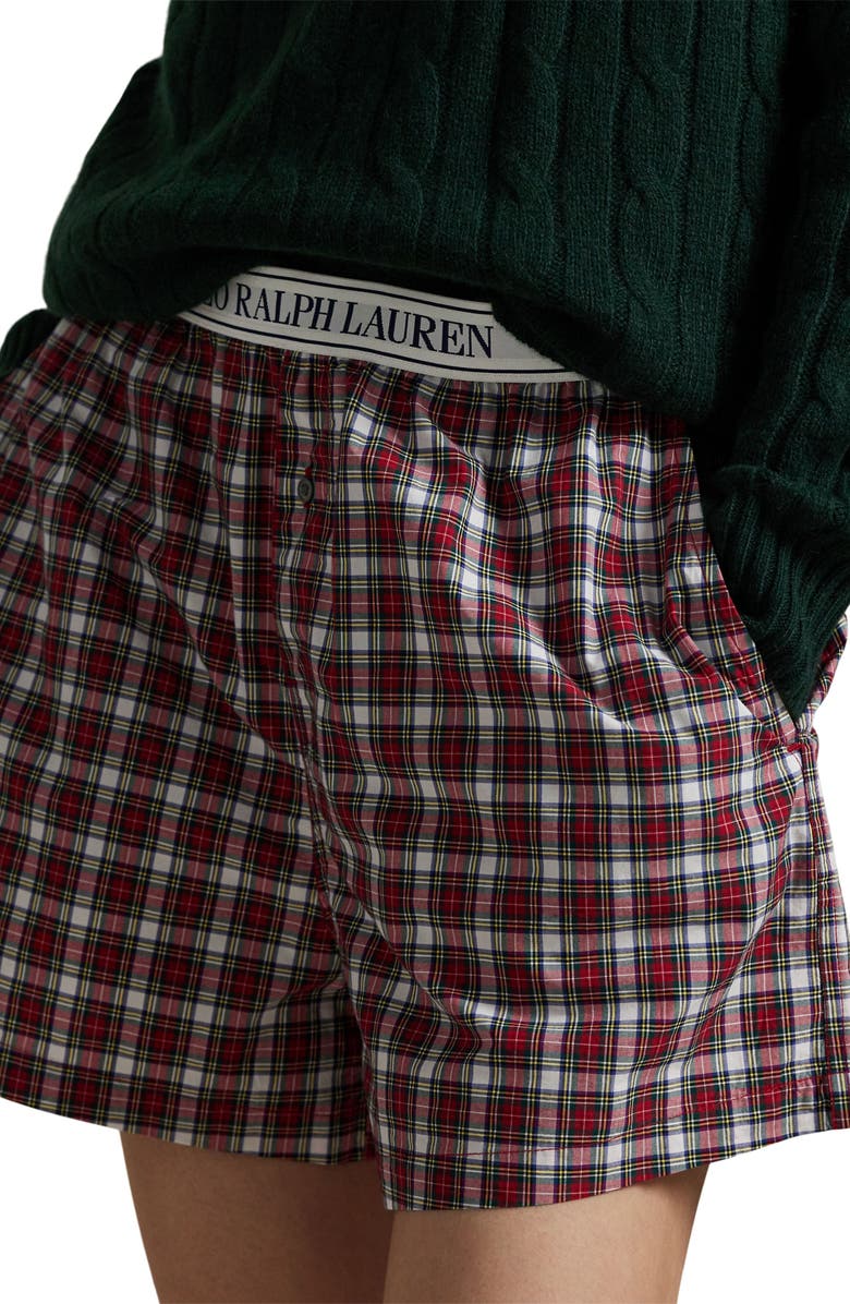 Polo Ralph Lauren Cotton Boxer Pajama Shorts, Alternate, color, Winter Berry Tn