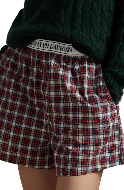 Polo Ralph Lauren Cotton Boxer Pajama Shorts In Brown