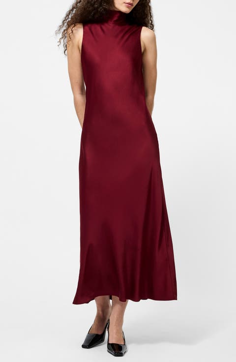 Ennis Bow Back Sleeveless Satin Maxi Dress