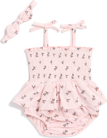 Smocked Bubble Bodysuit & Headband Set