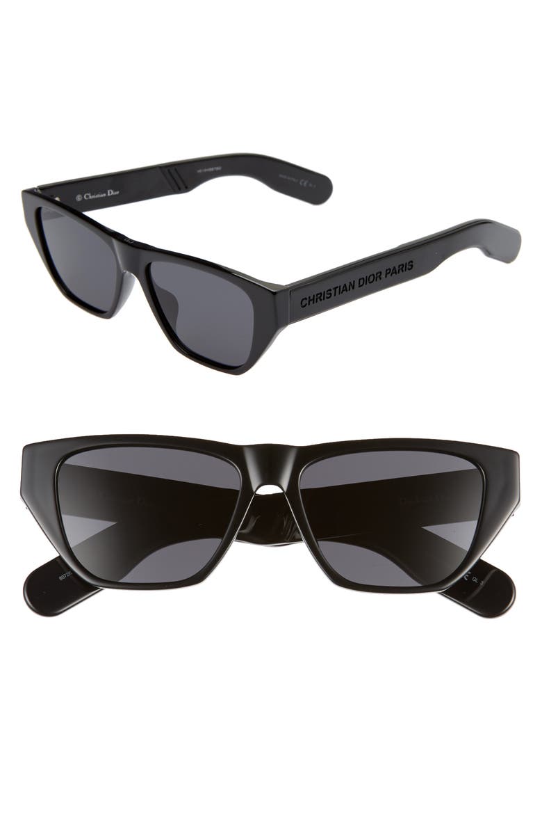 Insidout2s 54mm Flat Top Sunglasses, Main, color, BLACK/ GREY AR