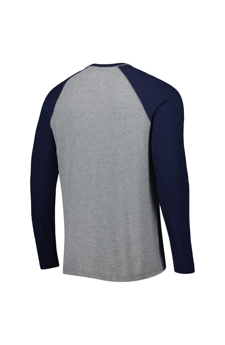 BOXERCRAFT Men's Navy/Heathered Gray Jacksonville Jumbo Shrimp Long Sleeve Baseball T-Shirt, Alternate, color, 