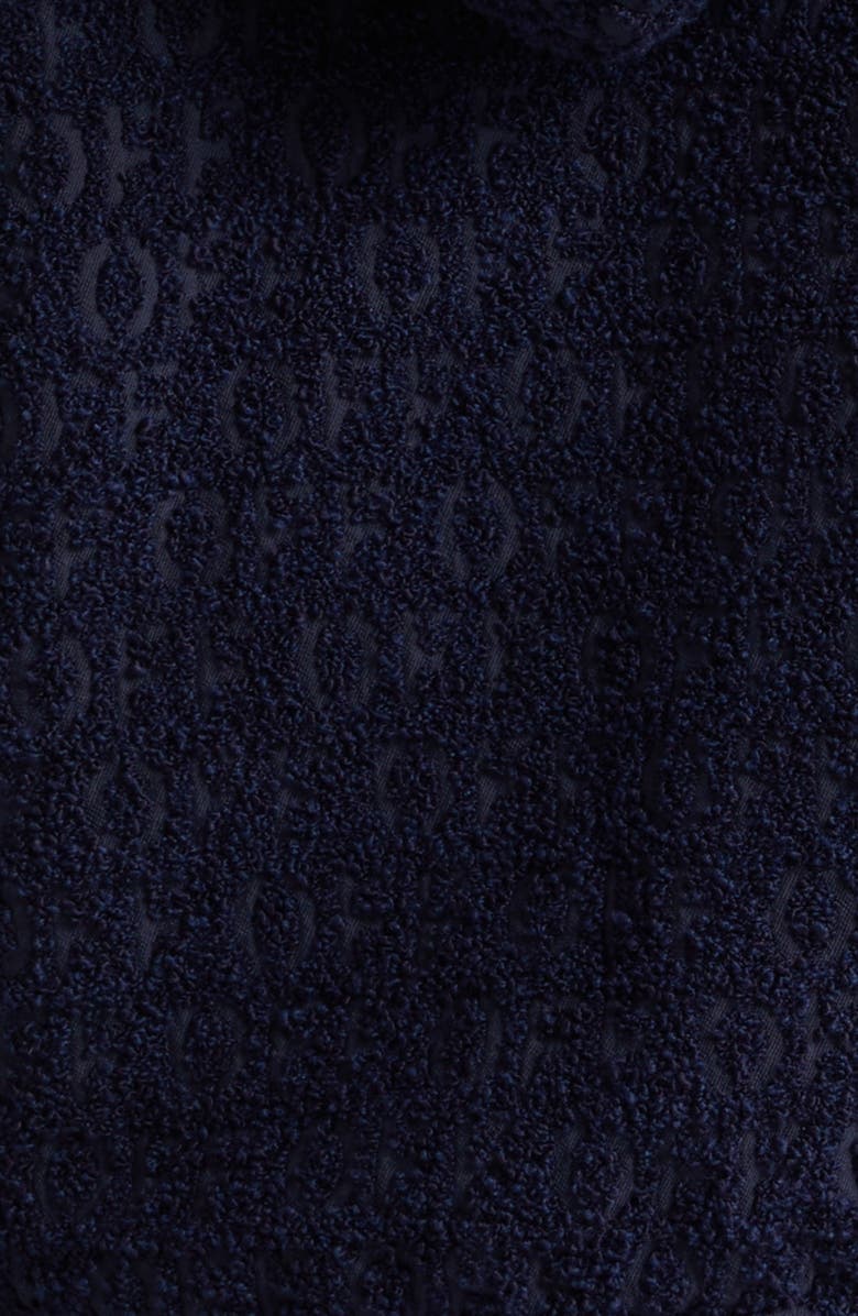 Off-White Sierra Logo Crop Hooded Bouclé Jacket, Alternate, color,