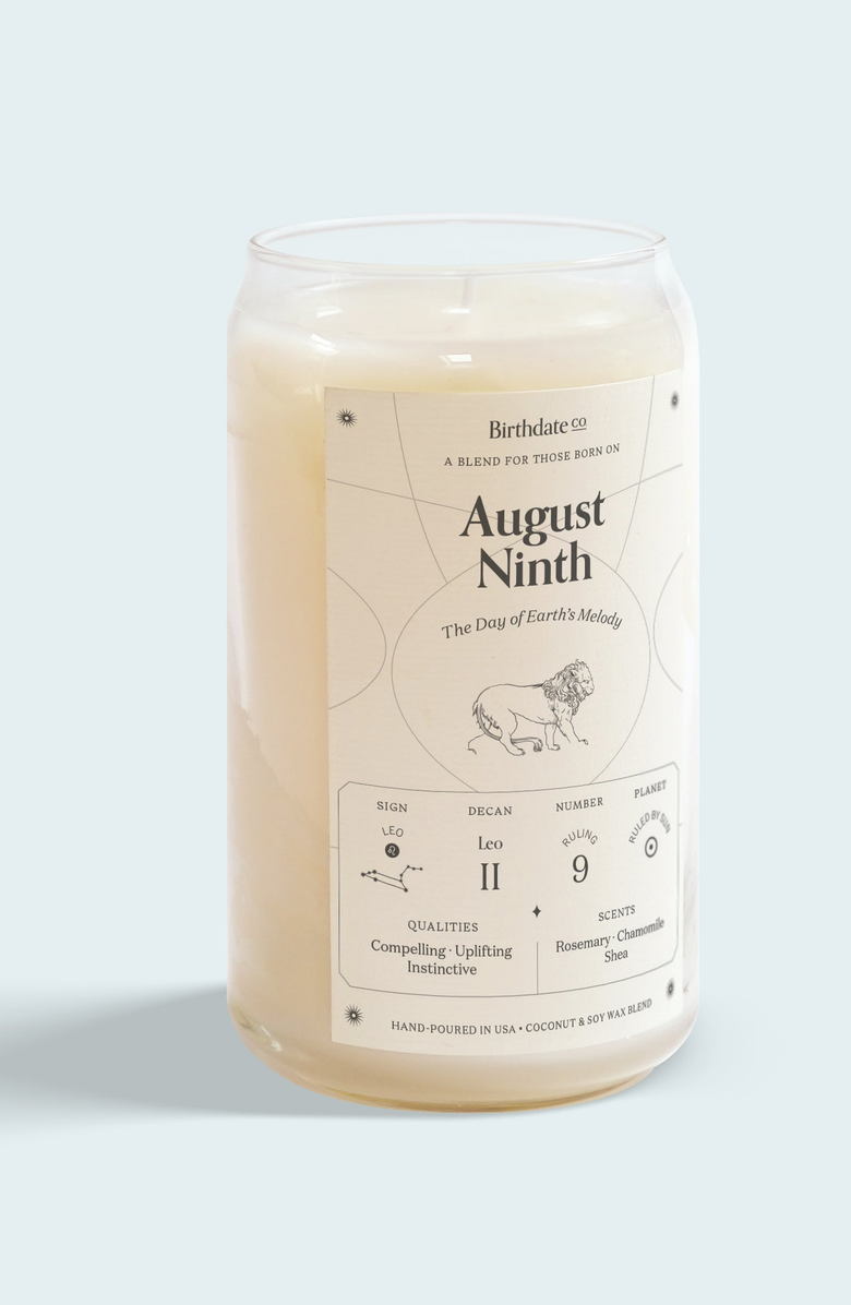 Birthdate Co. The August Birthday Candle, Main, color, 