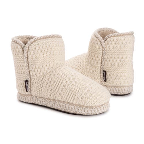 Muk Luks Leigh Bootie Slipper In Neutral