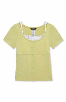 Truce Kids' Layered Rib Knit Top