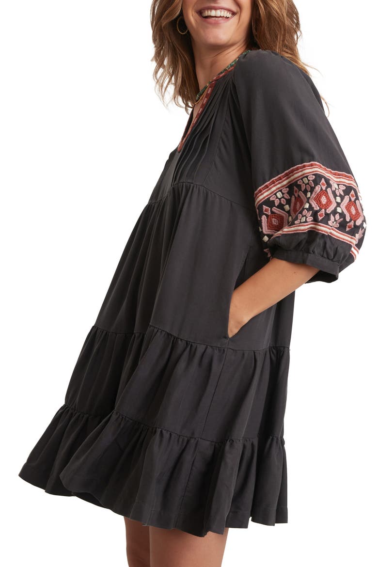 Olema Embroidered Minidress, Alternate, color, BLACK EMBROIDERY