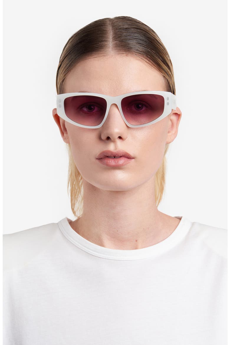 57mm Rectangle Sunglasses, Alternate, color, PEARLED WHITE