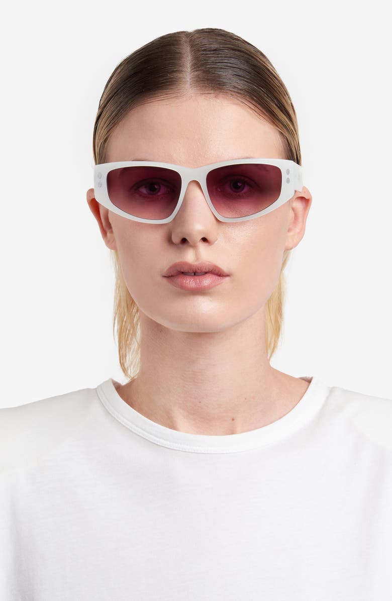 Isabel Marant 57mm Rectangle Sunglasses, Alternate, color, Pearled White