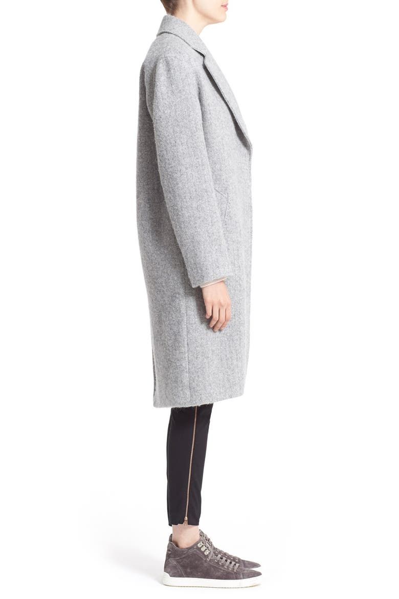 'Ray' Wool & Alpaca Coat, Alternate, color, GREY COMBO
