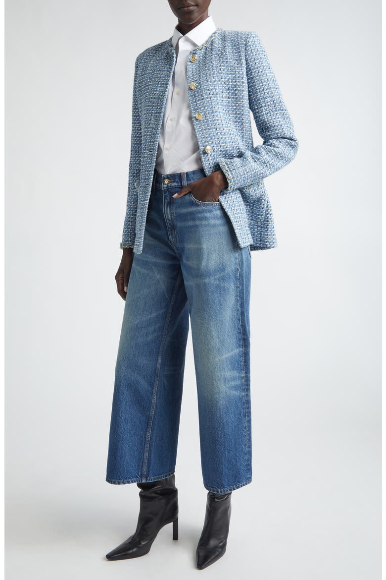Vilette Tweed Jacket, Alternate, color, DENIM BLUE/ MIDNIGHT