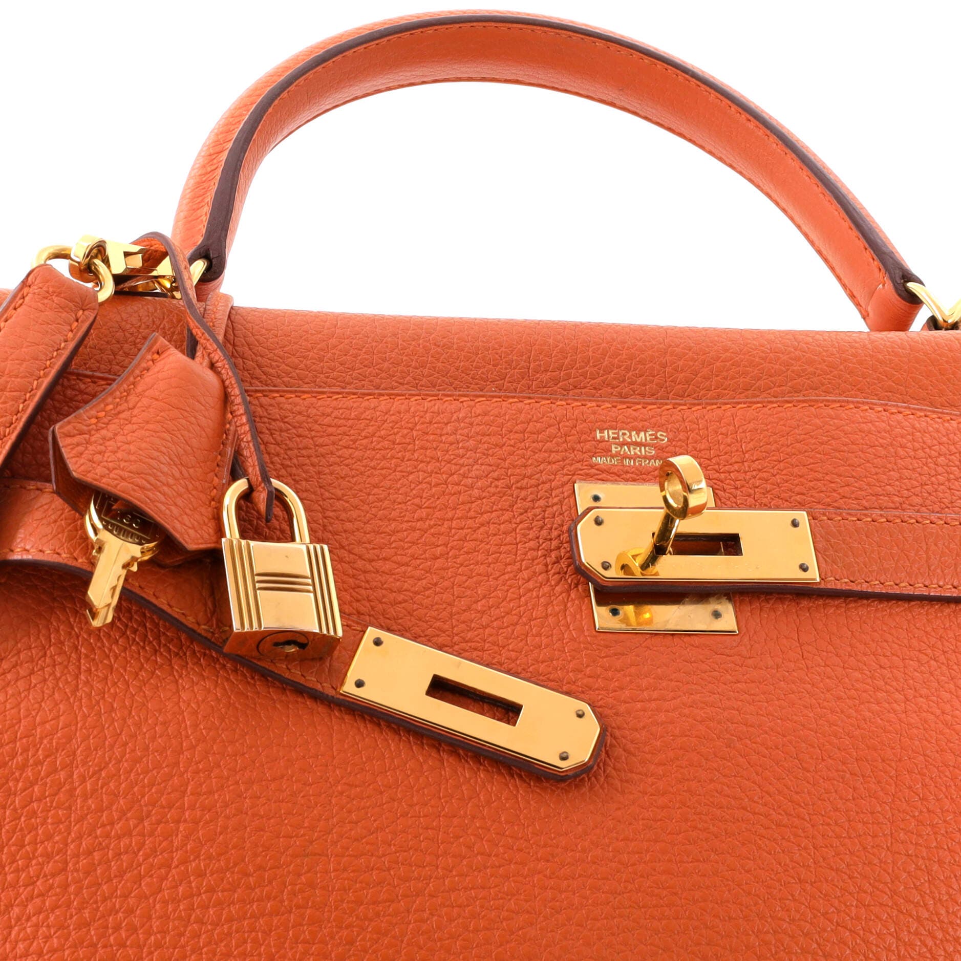 Kelly Handbag Orange Togo with Gold Hardware 32, Alternate, color, Orange
