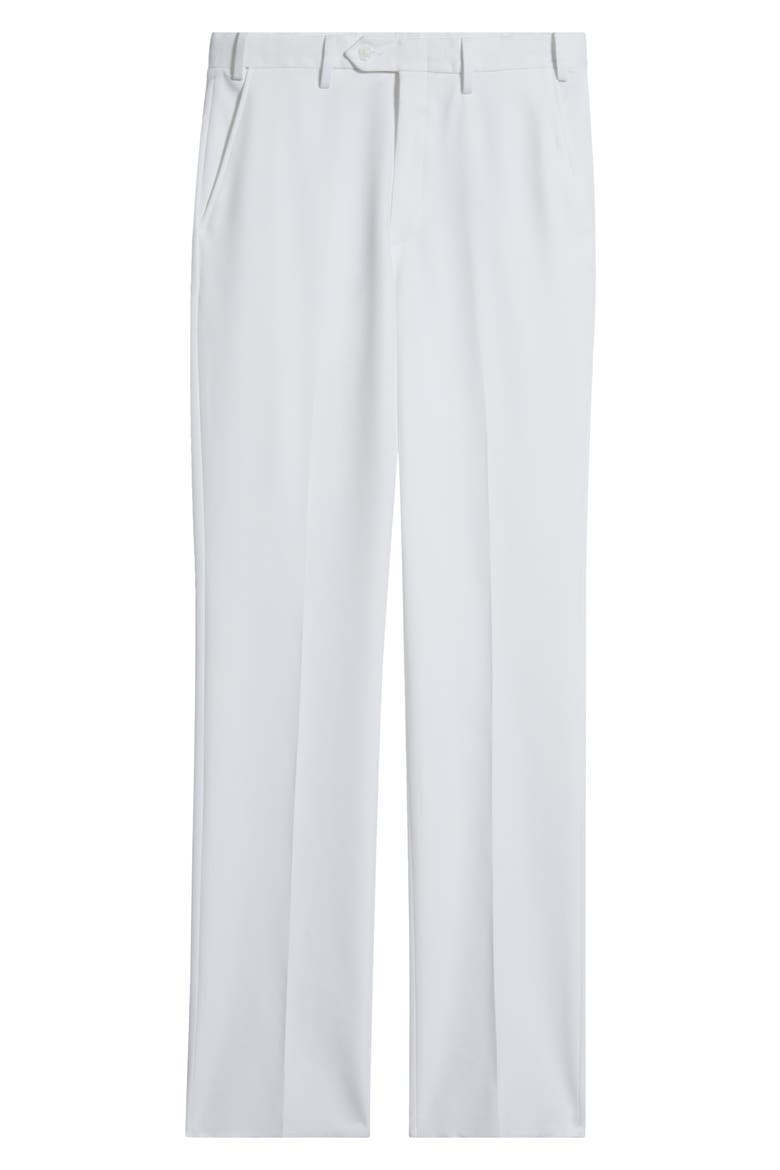 Microfiber Flat Front Pants, Alternate, color, WHITE