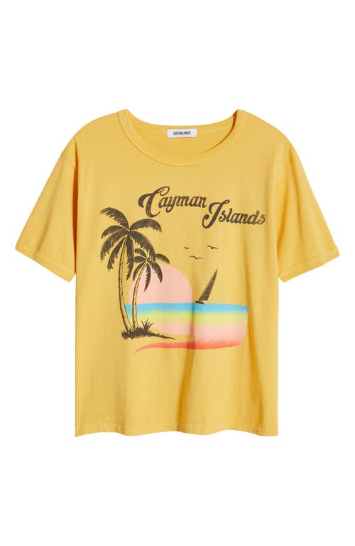 Daydreamer Cayman Islands Oversize Cotton Graphic T-shirt In Dusty Gold