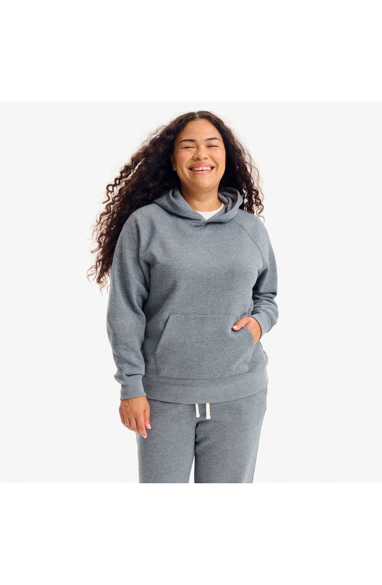 Primary Adult Cozy Fleece Pullover Hoodie, Alternate, color, Heather Black