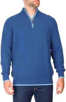 TailorByrd Waffle Knit Quarter Zip Sweater