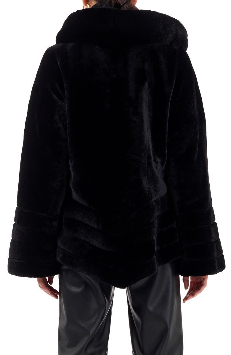 GORSKI Genuine Shearling Jacket Reversible To Taffeta, Alternate, color, Black/Black