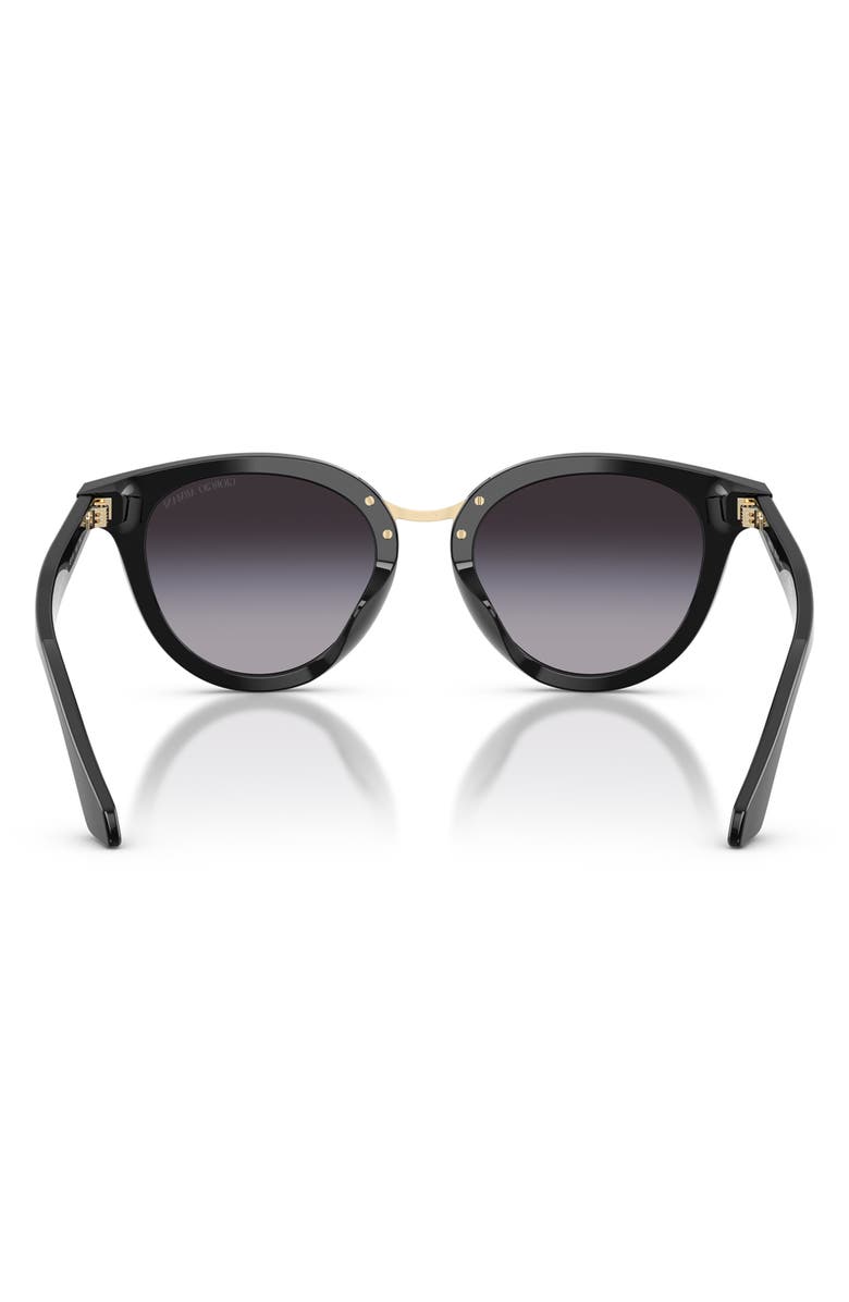 ARMANI 49mm Round Sunglasses, Alternate, color, Black / Grey Gradient