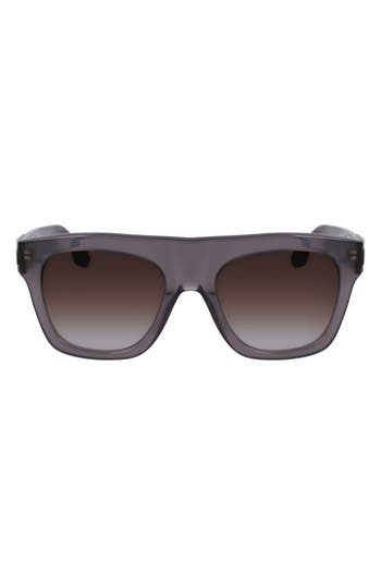 Victoria Beckham Chain Pouch 52mm Modified Rectangular Sunglasses In Gray