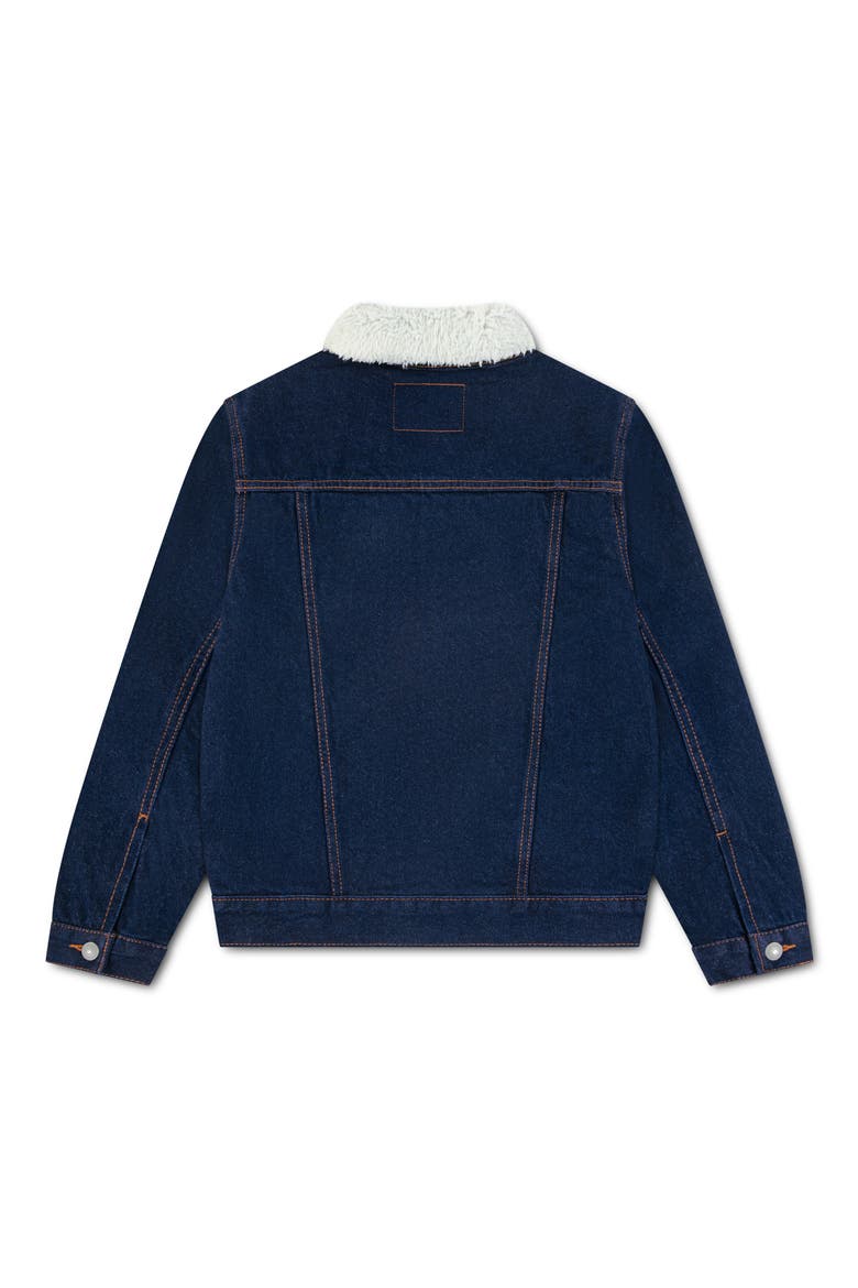 Levi's® Kids' Faux Shearling Collar Denim Trucker Jacket, Alternate, color, PEARSON