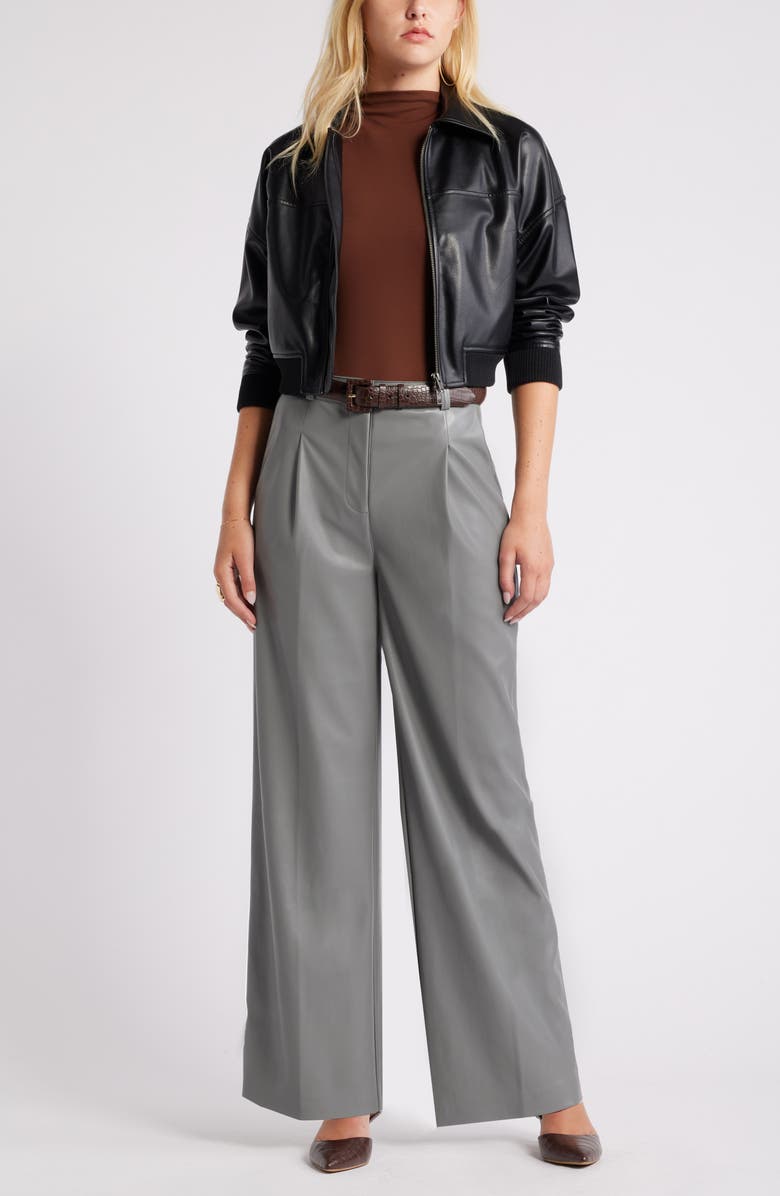 Open Edit Funnel Neck Double Layer Bodysuit, Alternate, color, Brown Soil