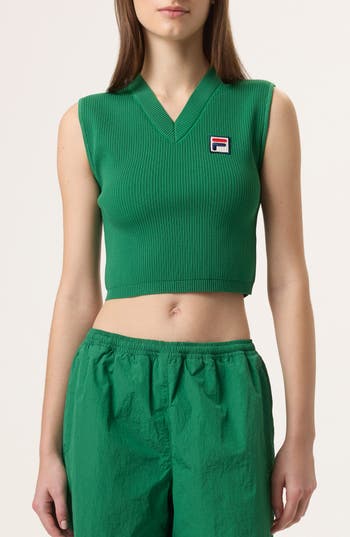 Fila X Hailey Knit Baby Tank In Green
