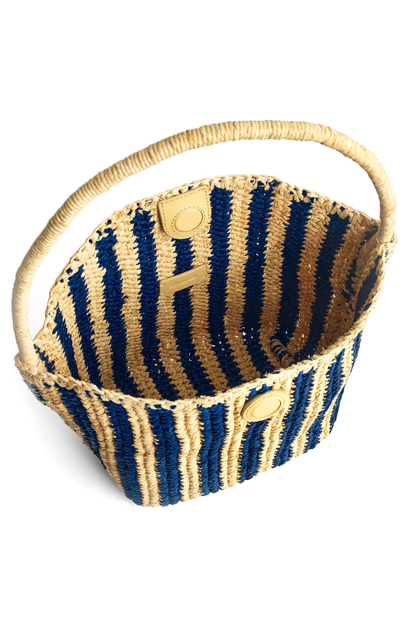 The Signature Woven Raffia Shoulder Bag, Alternate, color, RETRO BLUE STRIPE MULTI